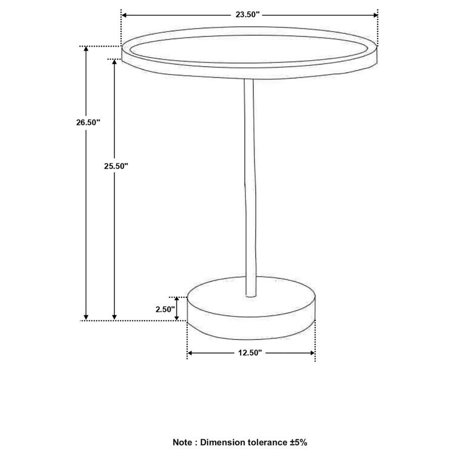 Ginevra - Round Wooden Top Accent Table - Natural and White