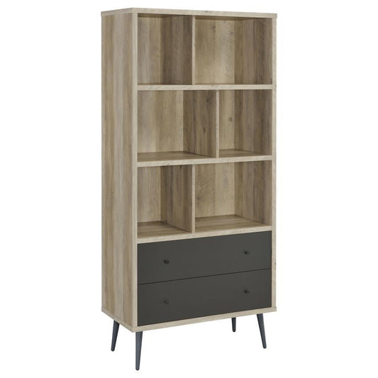 Winifred - 3-Shelf Engineered Wood Bookcase With Drawers - Antique Pine