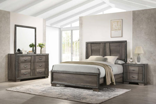 Janine - 4-Piece Eastern King Bedroom Set - Grey