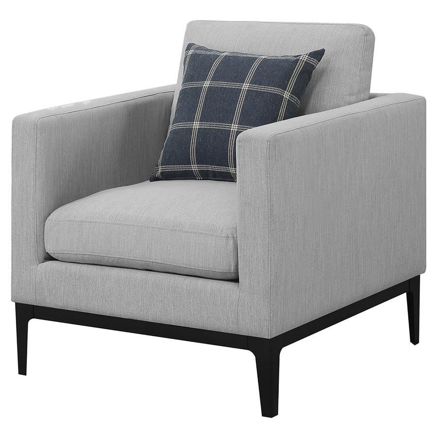 Apperson - Cushioned Back Arm Chair - Light Grey