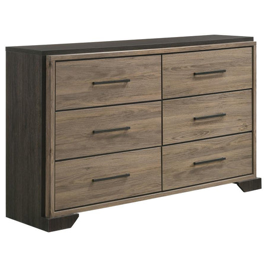Baker - 6-Drawer Dresser - Brown and Light Taupe