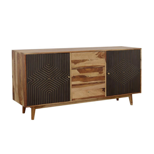 Partridge - Rectangular 2-Door Server - Natural Sheesham and Black