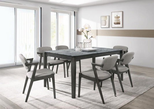 Stevie - 5-Piece Rectangular Dining Set - Grey and Black