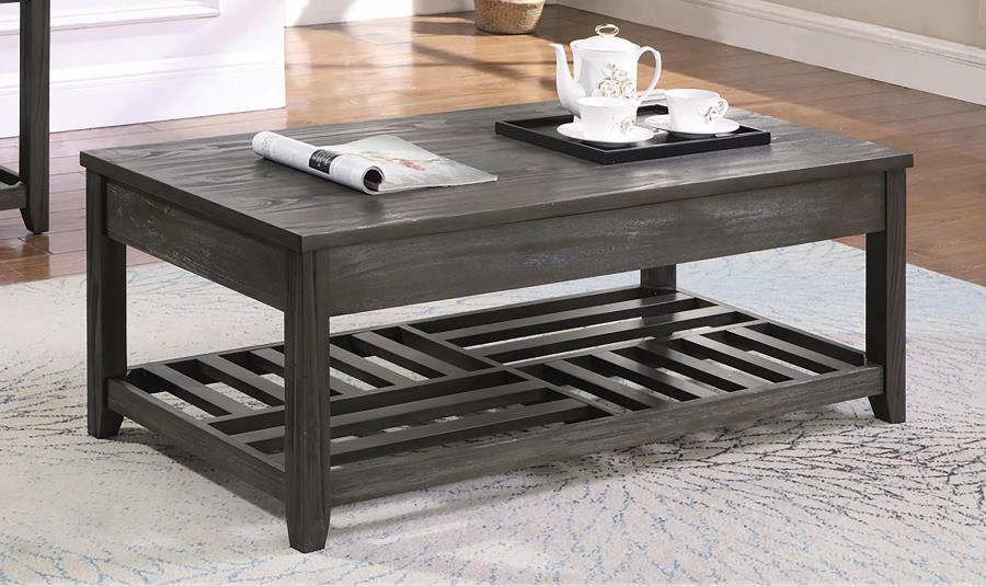Cliffview - Lift Top Coffee Table With Storage - Cavities Grey