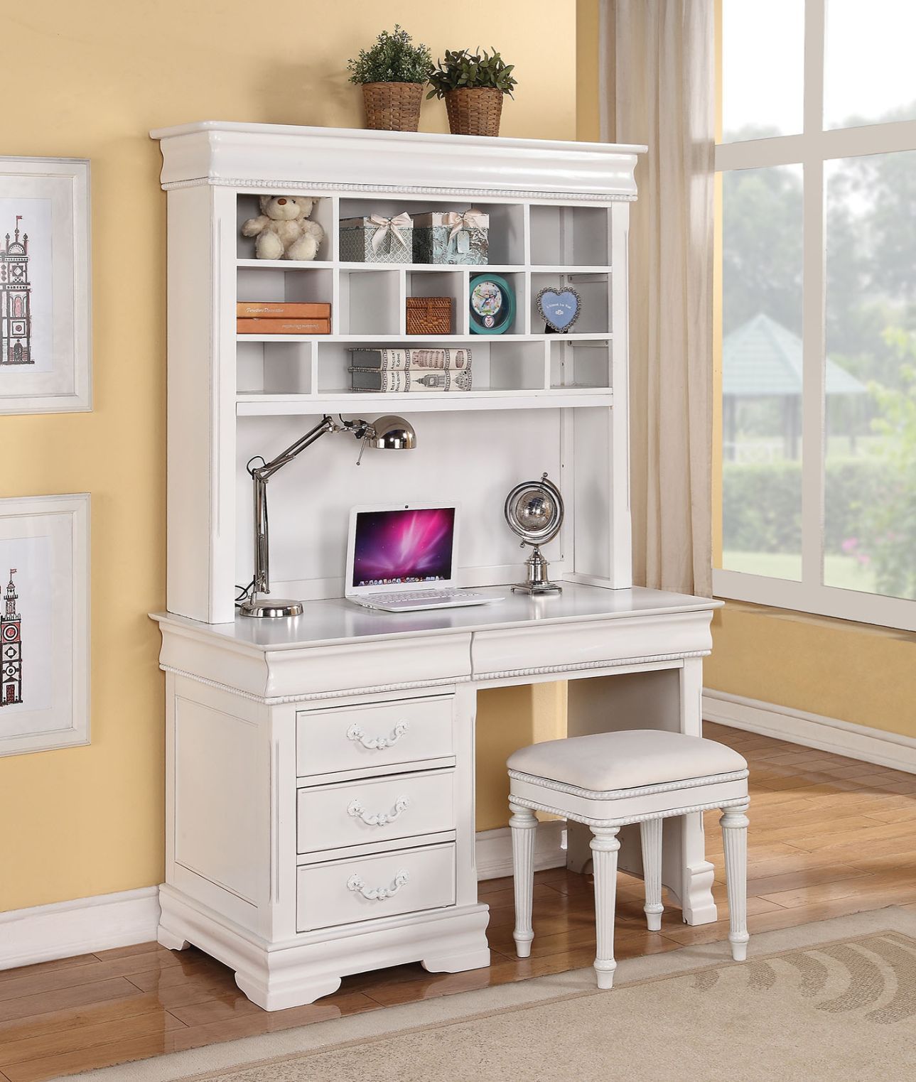 Classique - Computer Hutch - White