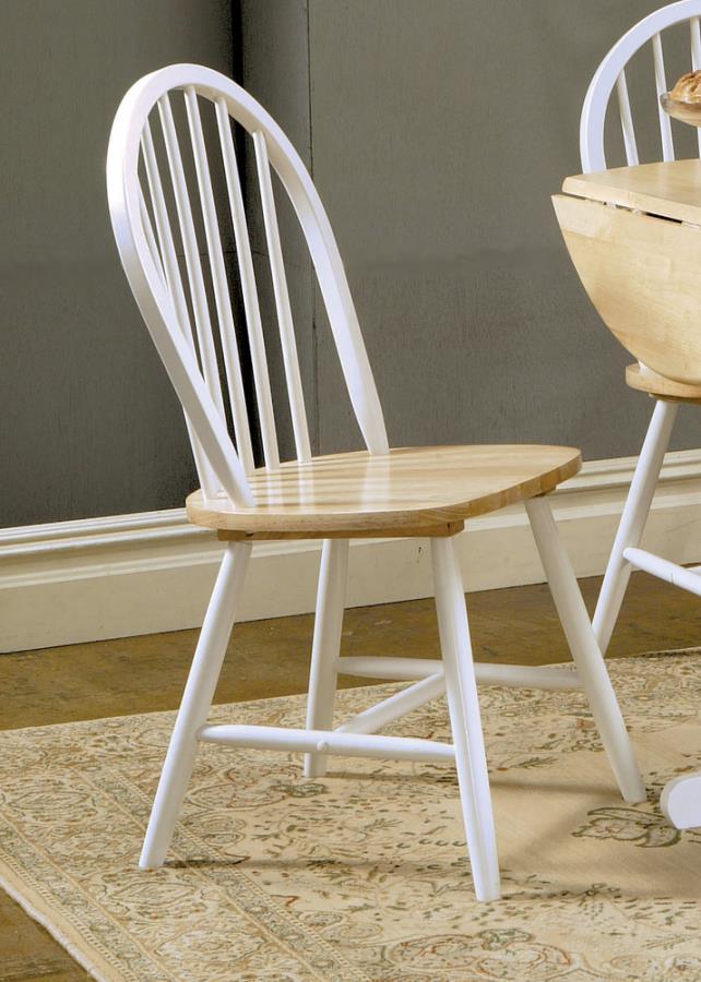 Cinder - Windsor Side Chairs (Set of 4) - Natural Brown and White