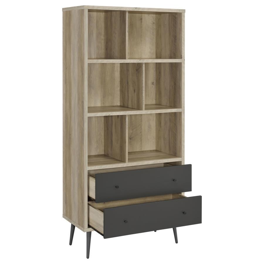Winifred - 3-Shelf Engineered Wood Bookcase With Drawers - Antique Pine