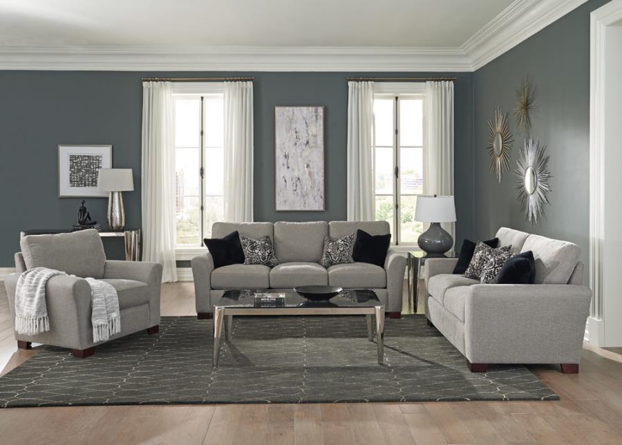 Drayton - Flared Arm Upholstered Sofa - Warm Grey
