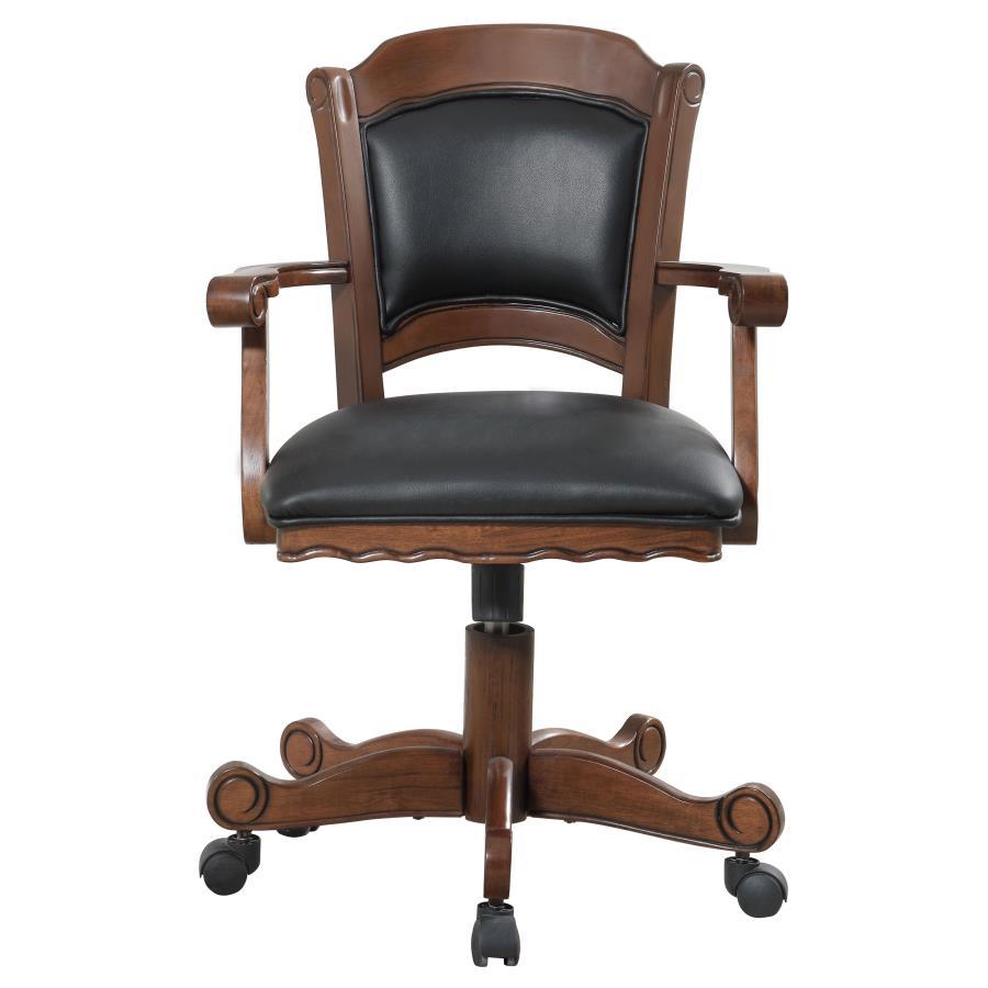 Turk - Game Chair With Casters - Black and Tobacco