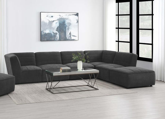 Sunny - Upholstered 6-Piece Modular Sectional - Dark Charcoal