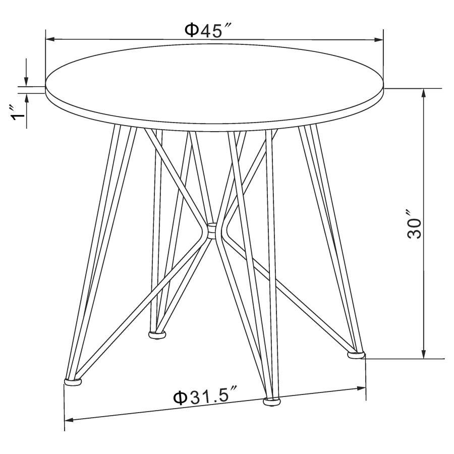 Rennes - Round Table - Black and Gunmetal