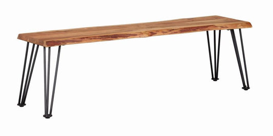 Sherman - Bench - Natural Acacia and Matte Black