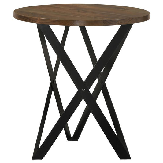 Zack - Round End Table - Smokey Grey and Black
