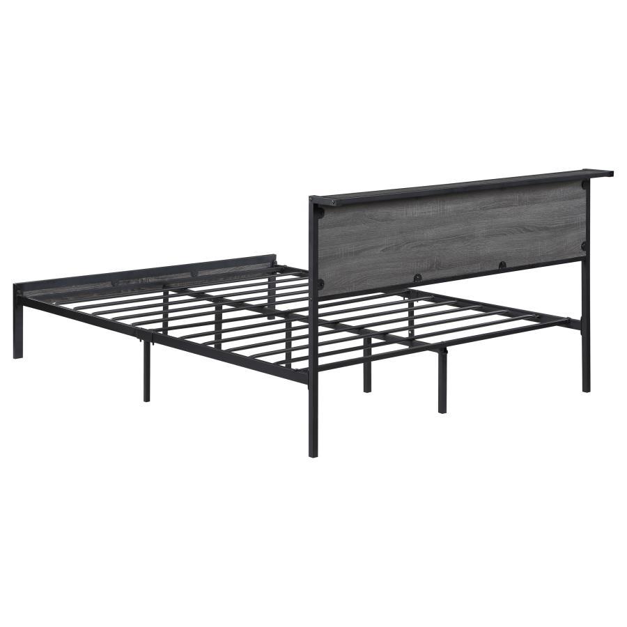 Ricky - Full Platform Bed - Grey And Black