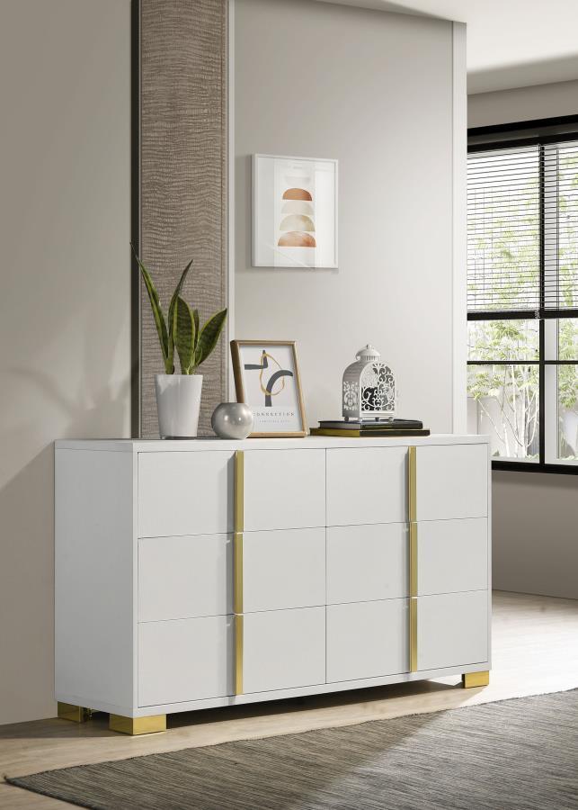 Marceline Dresser - White / Gold