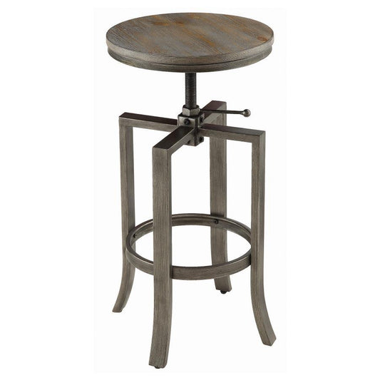 Bartlett - Adjustable Height Swivel Bar Stools (Set of 2) - Brushed Nutmeg and Slate Grey