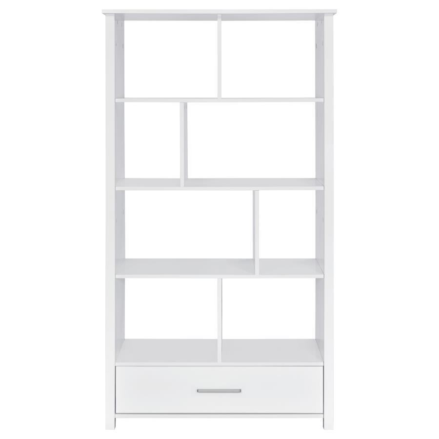 Dylan - Rectangular 8-Shelf Bookcase - High Gloss White