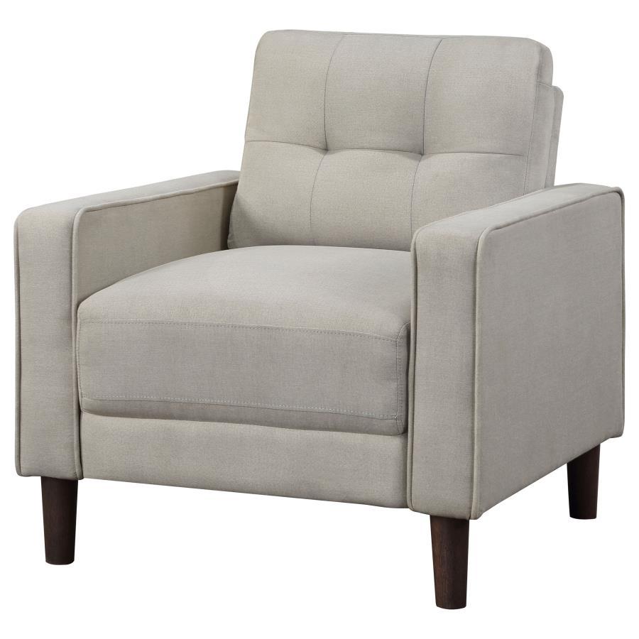 Bowen - Upholstered Track Arms Tufted Chair - Beige