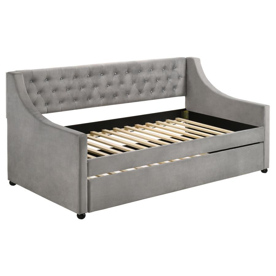 Chatsboro - Twin Upholstered Daybed With Trundle - Grey