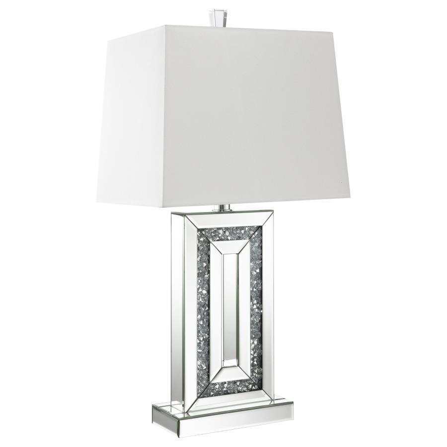 Ayelet - Table Lamp With Square Shade - White and Mirror