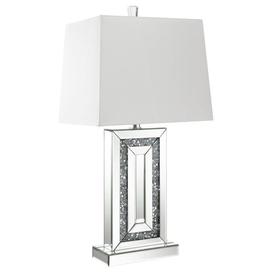 Ayelet - Table Lamp With Square Shade - White and Mirror