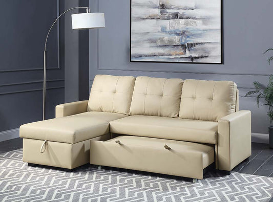 Dafina - Sectional Sofa - Beige Fabric
