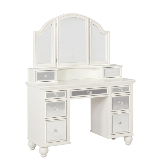 Reinhart - Reinhart 2-Piece Vanity Set - White and Beige