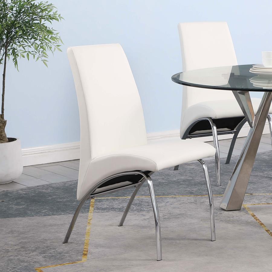 Bishop - Upholstered Side Chairs (Set of 2) - White and Chrome