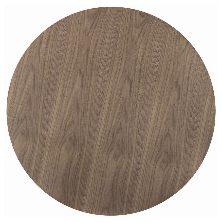Cora - Round Dining Table - Walnut and Black