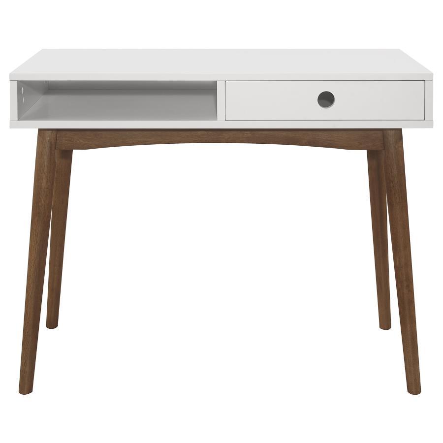 Bradenton - 1-Drawer Writing Desk - White and Walnut