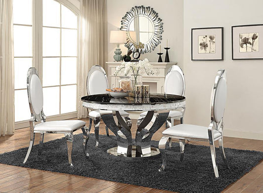 Anchorage - 5-Piece Round Dining Set - Chrome
