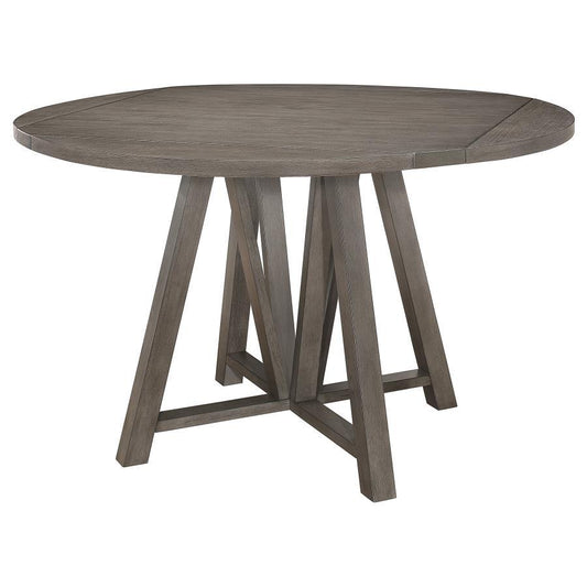 Athens - Round Counter Height Table With Drop Leaf - Barn Grey