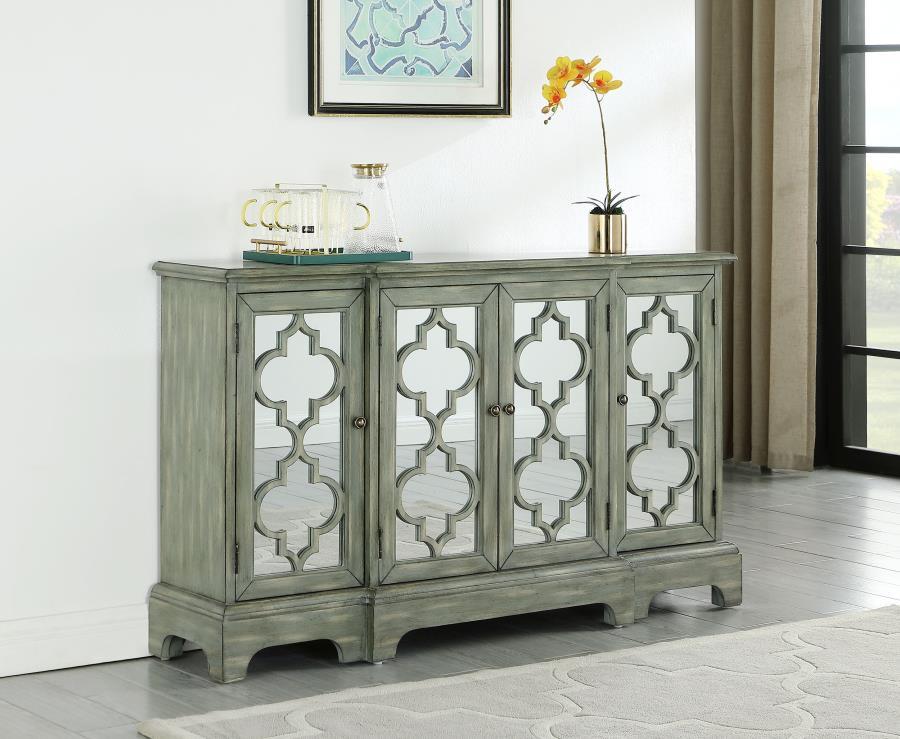 Erigeron - 4-Door Accent Cabinet - Grey