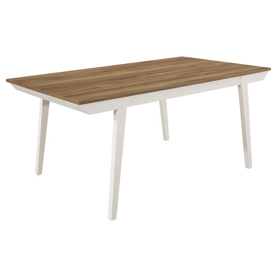 7 PC Dining Set - Natural Acacia / White