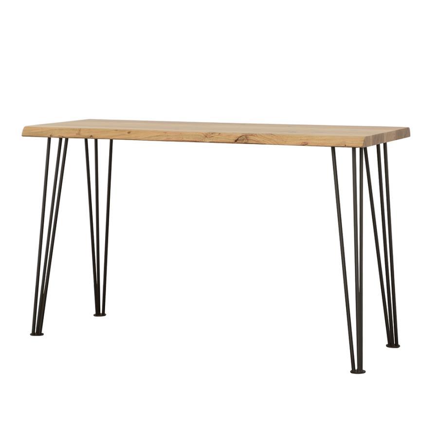 Zander - Sofa Table With Hairpin Leg - Natural and Matte Black