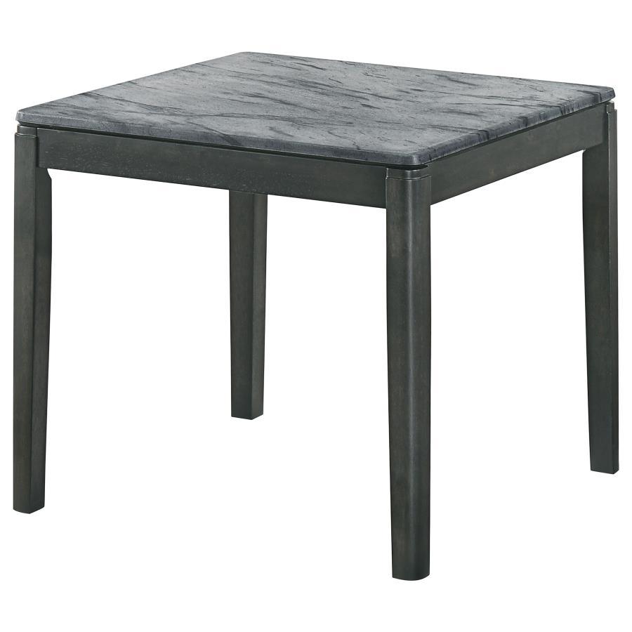 Mozzi - Square End Table Faux Marble - Grey and Black