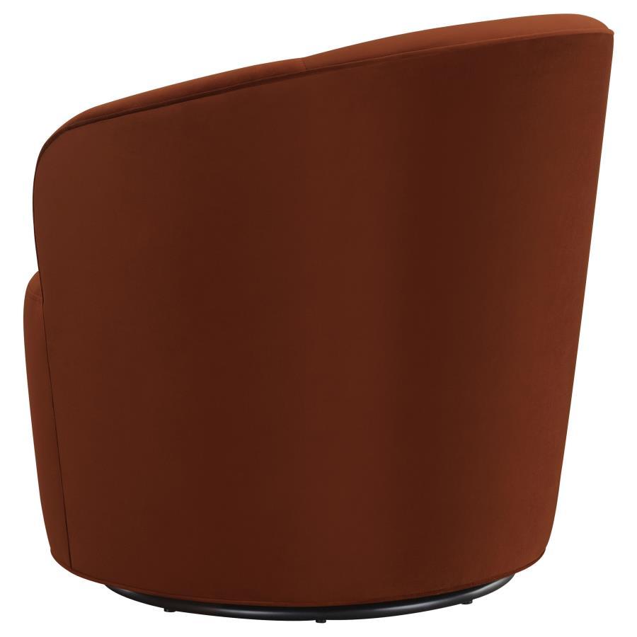 Joyce - Sloped Arms Swivel Chair - Burnt Orange