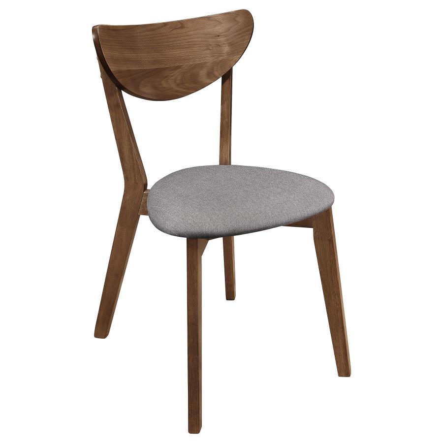 Alfredo - Upholstered Dining Chairs (Set of 2) - Grey and Natural Walnut