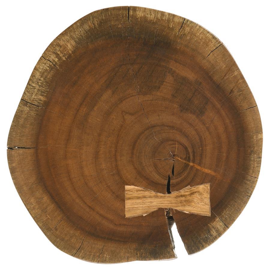 Keith - Round Wood Top Side Table - Natural and Black