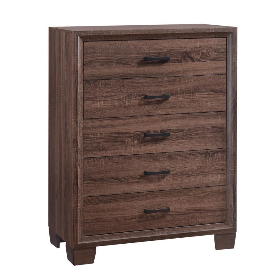 Brandon - 5-Drawer Chest - Medium WArm - Brown