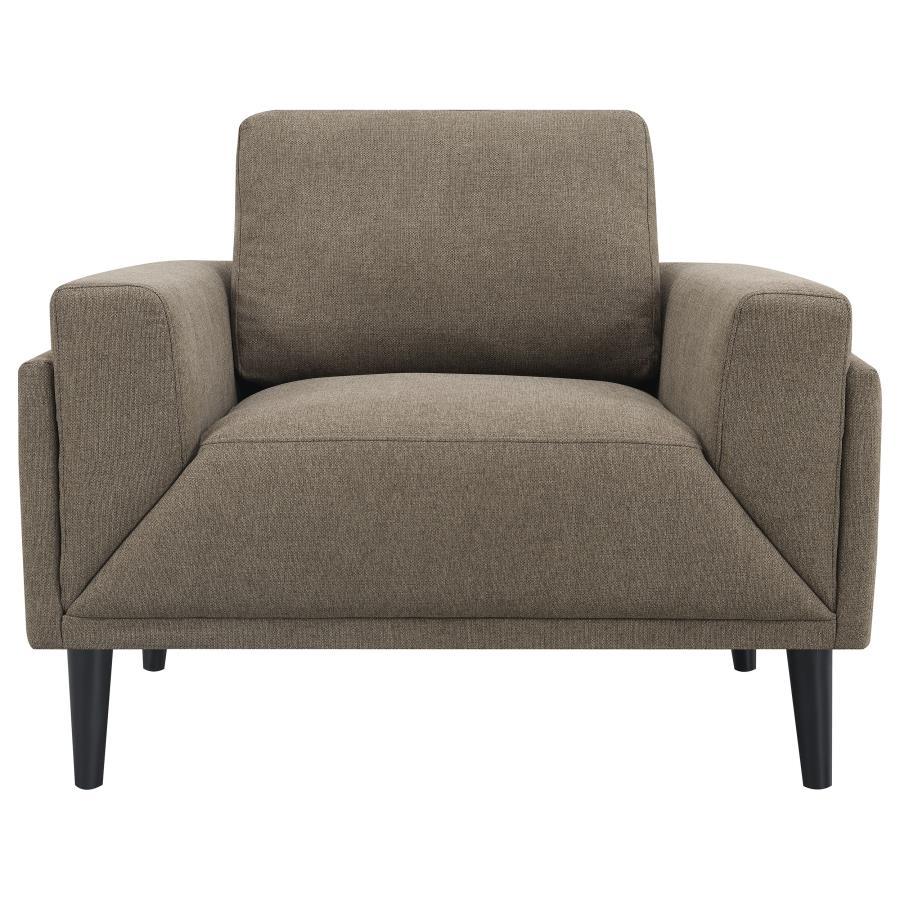 Rilynn - Upholstered Track Arms Chair - Brown