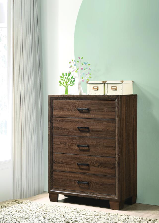 Brandon - 5-Drawer Chest - Medium WArm - Brown