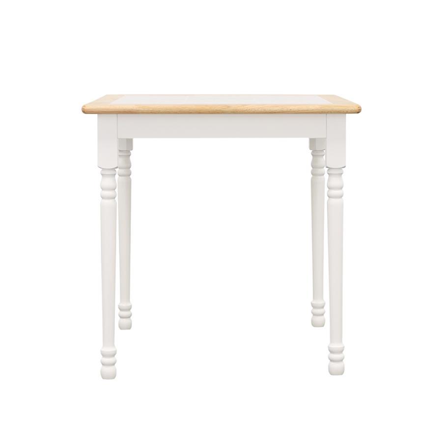 Carlene - Square Top Dining Table - Natural Brown and White