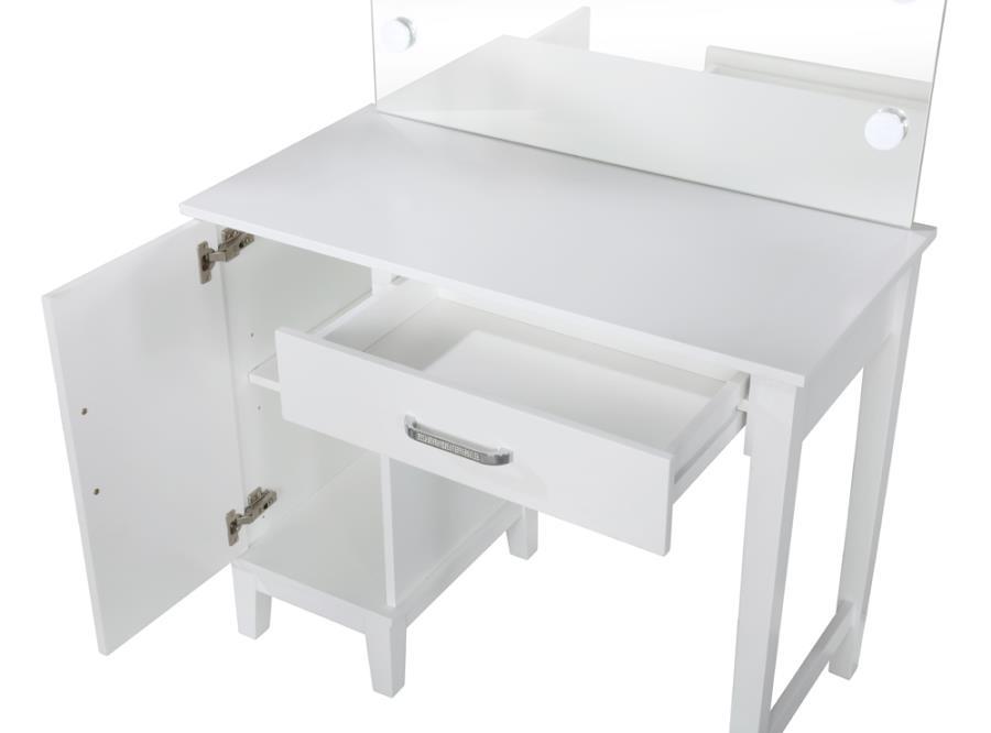 Elijah - Vanity Set With Led Lights - White and Dark Grey