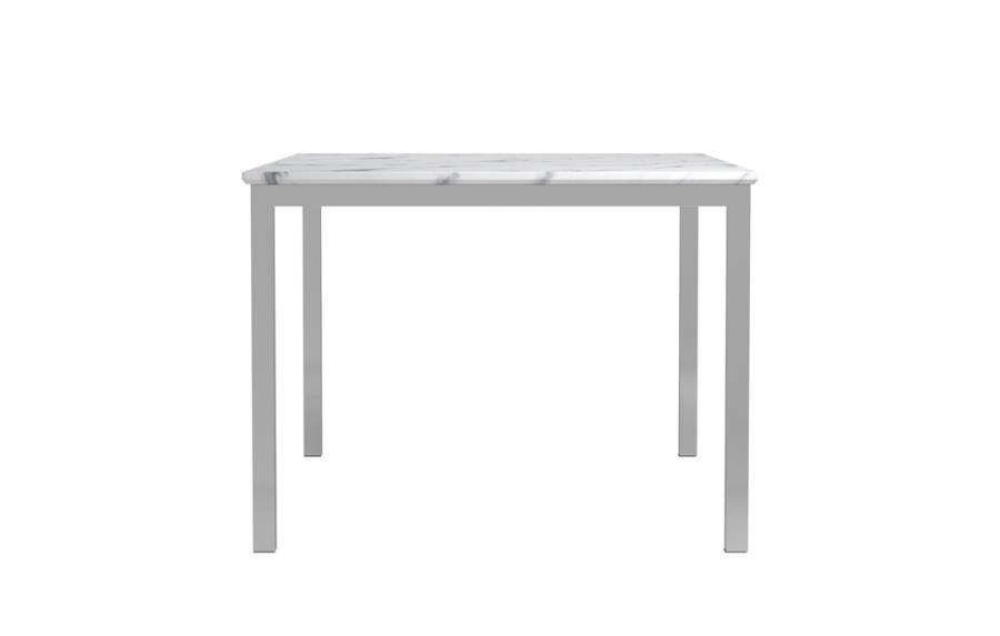 Athena - Rectangle Dining Table With Marble Top - Chrome