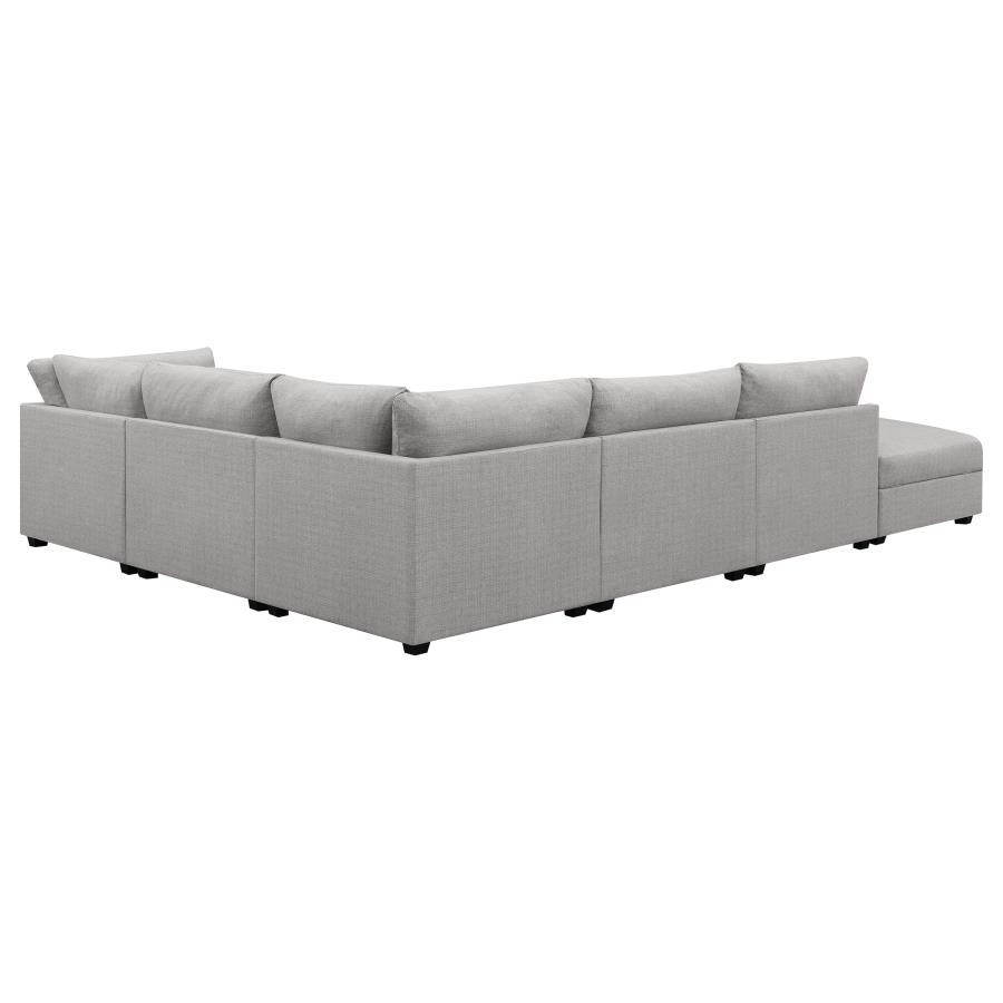Cambria - 6-Piece Upholstered Modular Sectional - Grey - Fabric