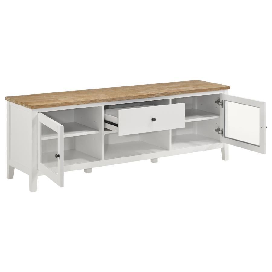 Angela - 2-Door Wooden 67" TV Stand - Brown and White