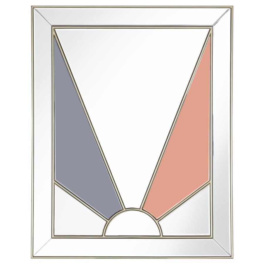 Calixte - Rectangular Wall Mirror - Champagne and Grey