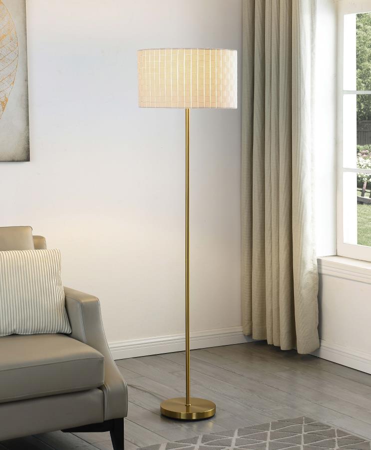 Ramiro - Drum Shade Floor Lamp - Gold