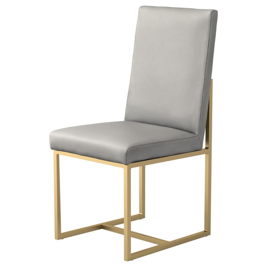 Conway - Upholstered Dining Chairs (Set of 2) - Grey and Aged Gold